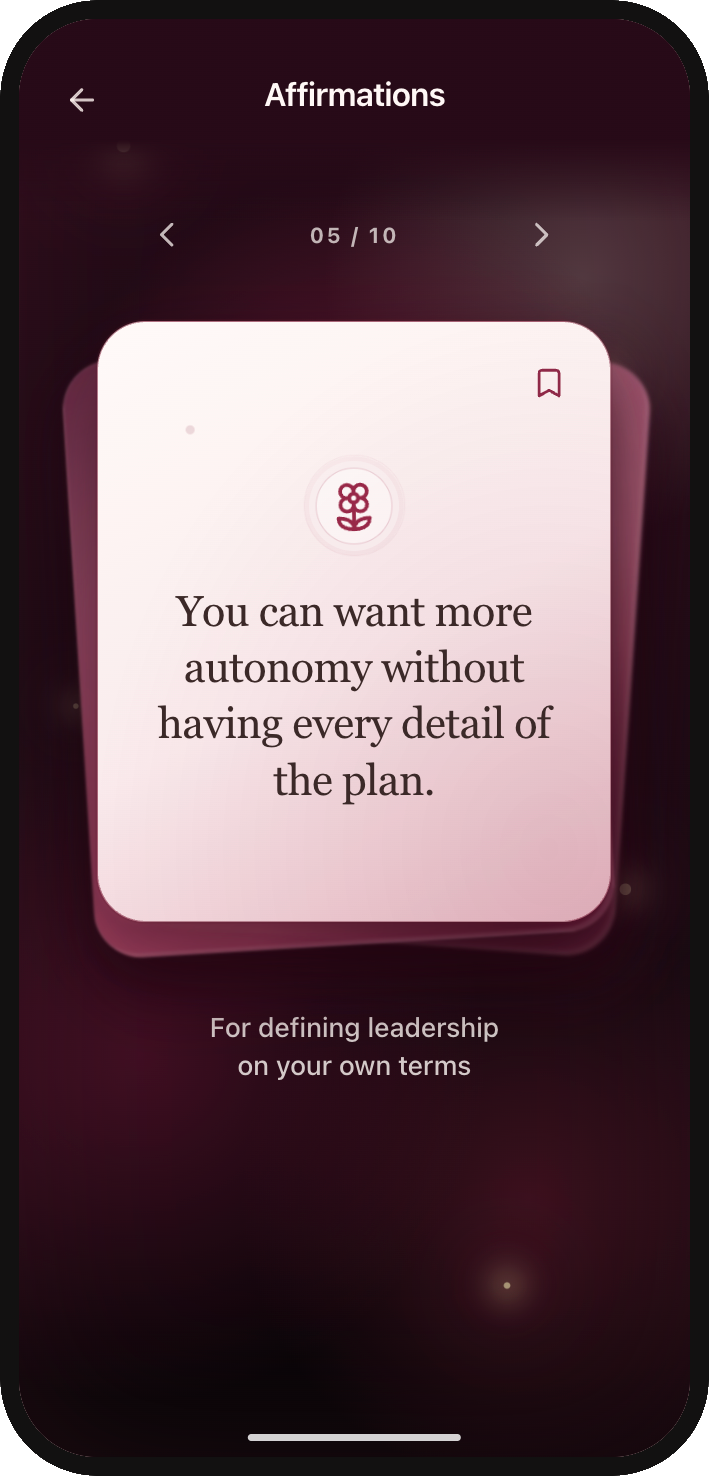 A HerNext affirmation for women navigating change